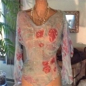 Silk printed Georgette blouse.